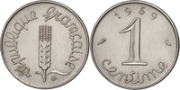 France Centime Coin, Épi, Paris, Stainless Steel, KM:928 -