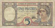 French Indochina 5 Piastres 1927 Banknote, FRENCH INDO-CHINA, KM:49b VF(20-25)