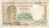 France 50 Francs Cérès, P. Rousseau and R. Favre-Gilly, 1936-09-17 -