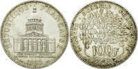 France 100 Francs Coin, Panthéon, Paris, Silver, KM:951.1 -