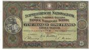 Switzerland 5 Franken Banknote, 1947-10-16, KM:11m -
