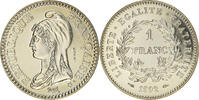 France 1 Franc Coin, République, Paris, ESSAI, Nickel -