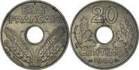 France 20 Centimes Coin, État français, Iron, KM:900.2a -