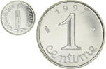 France Centime Coin, Épi, Paris, Stainless Steel, KM:928 -