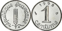 France Centime Coin, Épi, Paris, Stainless Steel, KM:928 -