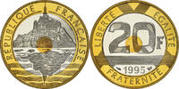 France 20 Francs Coin, Mont Saint Michel, Paris, Proof -