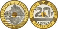 France 20 Francs Coin, Mont Saint Michel, Paris, Proof -