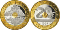 France 20 Francs Coin, Mont Saint Michel, Paris, Proof -