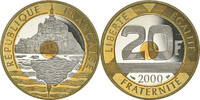 France 20 Francs Coin, Mont Saint Michel, Paris, Proof -