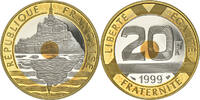 France 20 Francs Coin, Mont Saint Michel, Paris, Proof -