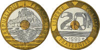 France 20 Francs Coin, Mont Saint Michel, Pessac -