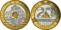 France 20 Francs Coin, Mont Saint Michel, Pessac -