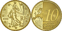 France 10 Euro Cent Paris, Proof / BE, Brass, KM:1410 -