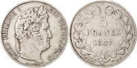 France 5 Francs Coin, Louis-Philippe, Paris, Silver -