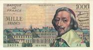 France 1000 Francs Richelieu, J.2, Fayette:VF 42.1, KM:134a -