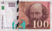 France 100 Francs Cézanne, Fayette:74.1, KM:158a -
