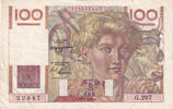 France 100 Francs Jeune Paysan, G.287, Fayette:28.21, KM:128b -