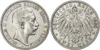 German States 2 Mark PRUSSIA, Wilhelm II, Berlin, Silver -