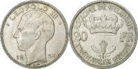 Belgium 20 Francs, 20 Frank Leopold III, Tranche B, Silver -