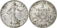 France 2 Francs Semeuse, Paris, Silver, Gadoury:532, KM:845.1 -
