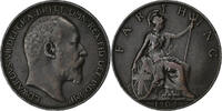 Great Britain Farthing Edward VII, Bronze, KM:792 -