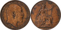 Great Britain Farthing Edward VII, Bronze, KM:792 -