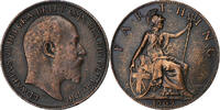 Great Britain Farthing Edward VII, Bronze, KM:792 -
