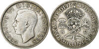 Great Britain Florin, Two Shillings George VI, Silver, KM:855 -