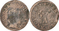France Denier Tournois CHARLES II DE GONZAGUE, Charleville, Copper -