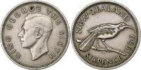 New Zealand 6 Pence George VI, Copper-nickel, KM:16 -