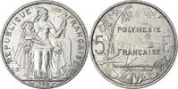 French Polynesia 5 Francs Paris, Aluminum, Lecompte:58, KM:12 -