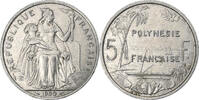 French Polynesia 5 Francs Paris, Aluminum, Lecompte:59, KM:12 -