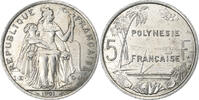 French Polynesia 5 Francs Paris, Aluminum, Lecompte:60, KM:12 -