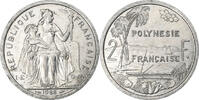 French Polynesia 2 Francs Paris, Aluminum, Lecompte:39, KM:10 -