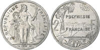 French Polynesia 2 Francs Paris, Aluminum, Lecompte:42, KM:10 -