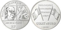 France 1/4 Euro Benjamin Franklin, Paris, Silver, KM:1442 -