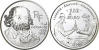 France 1-1/2 Euro Paul Cézanne, Paris, Silver, KM:1453 -