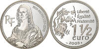 France 1-1/2 Euro Mona Lisa, Paris, Silver, KM:1353 -