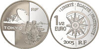 France 1-1/2 Euro Vol Paris-Tokyo, Paris, Silver, KM:1343 -