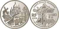 France 1-1/2 Euro La Butte Montmartre, Paris, Silver, KM:1307 -