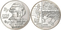 France 1/4 Euro Wolfgang Amadeus Mozart, Proof, Paris, Silver -