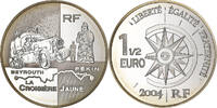 France 1-1/2 Euro La Croisière Jaune, Paris, Silver, KM:1382 -