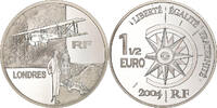France 1-1/2 Euro Londres, Proof, Paris, Silver -