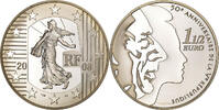 France 1-1/2 Euro 50e Anniversaire de la Vè République, Paris, Silver -