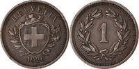 Switzerland Rappen Bern, Bronze, KM:3.2 -