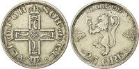 Norway 25 Öre Haakon VII, Silver, KM:373 -