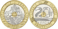 France 20 Francs Mont Saint Michel, Paris, Tri-Metallic -