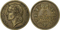 France 5 Francs Lavrillier, Paris, Aluminum-Bronze, KM:888a.2 -