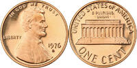 United States Cent Lincoln, U.S. Mint, Proof, Brass, KM:201 -