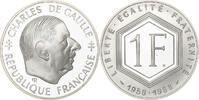 France 1 Franc Charles De Gaulle, Paris, Proof, Silver -